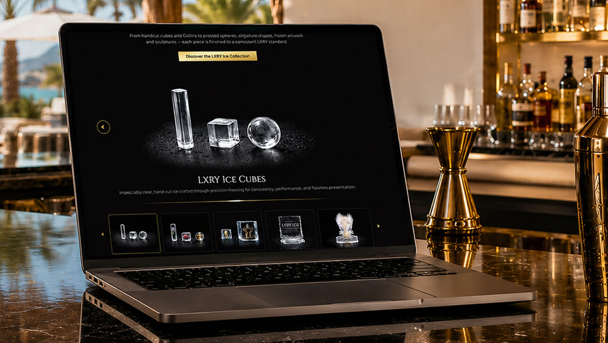 LXRY Ice Collection luxury brand website project screenshot
